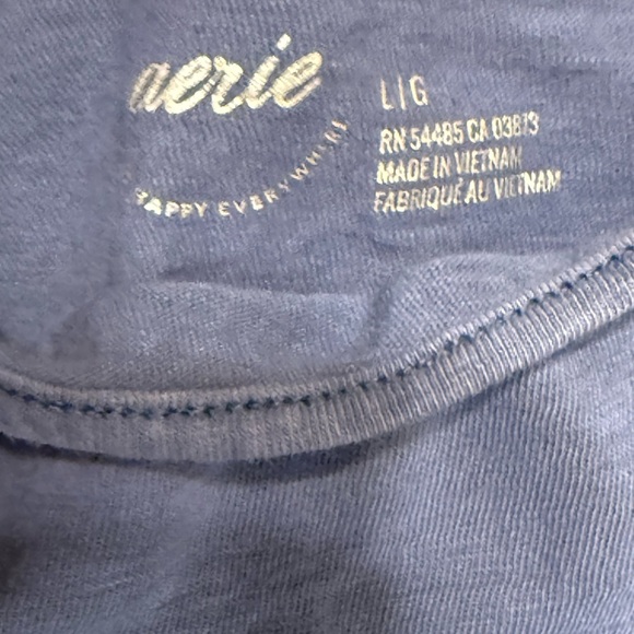 Aerie American Eagle Comfy Cozy Square Neck Cropped Tank Top Size Large Blue - Picture 3 of 6